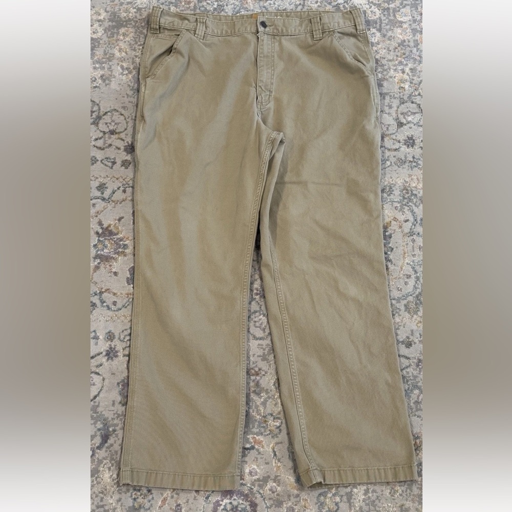 Carhartt Pants Mens 40x32 (39x31) Tan Relaxed Fit Straight Leg Stretch Workwear